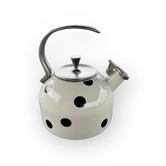 kate spade Other - Kate Spade New York Lenox Polkadot Black & White 2.5QT Whistling Tea Kettle